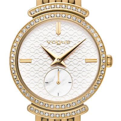 Ρολόι Γυναικείο Vogue 611141. Ρολόι Vogue με Χρυσό πλαίσιο και Λευκό καντράν. Αυτό το Γυναικείο ρολόι είναι 34 mm mm. Είναι διαθέσιμο στο κατάστημα. Αποστολή αυθημερόν.