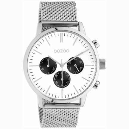 Ρολόι Unisex OOZOO C10910. Ρολόι OOZOO με Ασημί πλαίσιο και Λευκό καντράν. Αυτό το Unisex ρολόι είναι 45 mm mm. Είναι διαθέσιμο στο κατάστημα. Αποστολή αυθημερόν