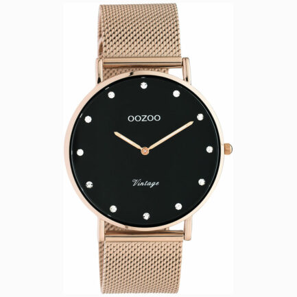 Ρολόι Γυναικείο OOZOO C20239. Ρολόι OOZOO με Ροζ Χρυσό πλαίσιο και Μαύρο καντράν. Αυτό το Γυναικείο ρολόι είναι 40 mm mm. Είναι διαθέσιμο στο κατάστημα. Αποστολή αυθημερόν