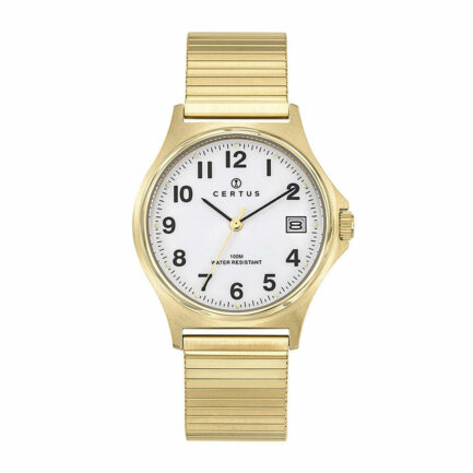 Ρολόι Γυναικείο Certus 617008. Ρολόι Certus με Χρυσό πλαίσιο και Λευκό καντράν. Αυτό το Γυναικείο ρολόι είναι 37 mm mm. Είναι διαθέσιμο στο κατάστημα. Αποστολή αυθημερόν