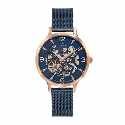 Ρολόι Ανδρικό Certus 630681. Ρολόι Certus με Ροζ Χρυσό πλαίσιο και Μπλε καντράν. Αυτό το Ανδρικό ρολόι είναι 35 mm mm. Είναι διαθέσιμο στο κατάστημα. Αποστολή αυθημερόν